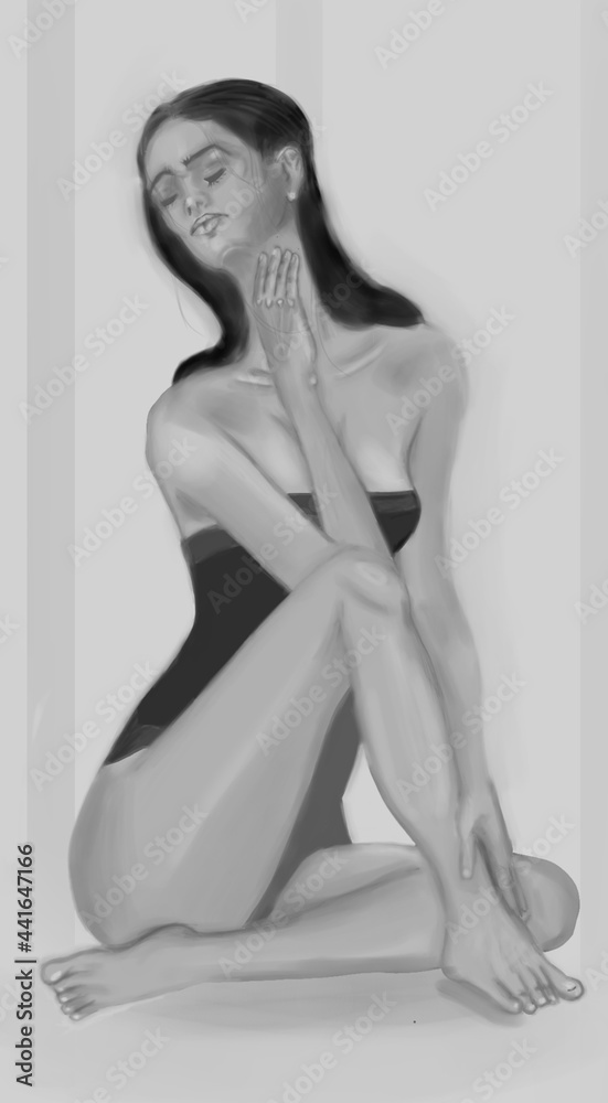 Fototapeta premium black and white portrait of a person