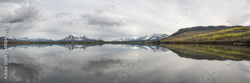 Dezadeash Lake in Yukon Territory, northern Canada during spring time from campground. 