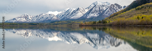 Dezadeash Lake in Yukon Territory  northern Canada during spring time from campground. 