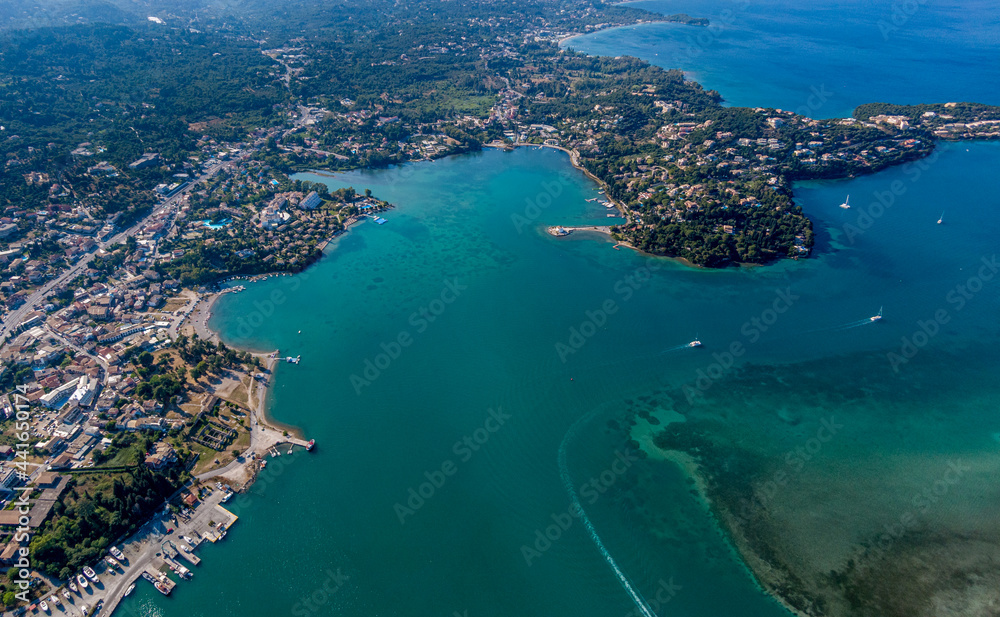 corfu isalnd aerial view komeno gouvia corfu isalnd aerial view komeno gouvia