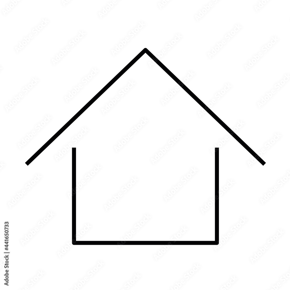 Home sign. Symbol of house. Outline modern design element. Simple black flat vector icon with rounded corners.