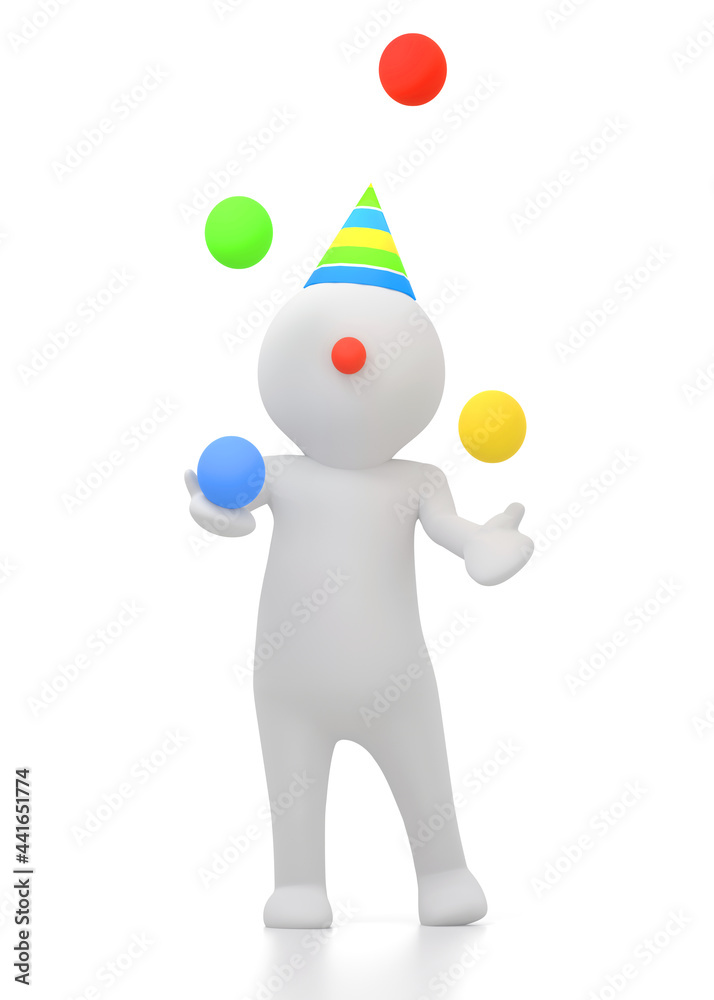 3D character juggler with balls. 3d illustration. 3D character juggler with balls. 3d illustration.