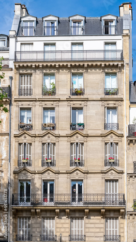 Paris, beautiful buildings, boulevard Beaumarchais in the 11e district 