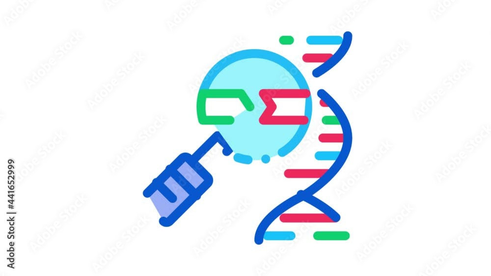 Molecule And Magnifier Icon Animation. color Molecule And Magnifier animated icon on white background Molecule And Magnifier Icon Animation. color Molecule And Magnifier animated icon on white background