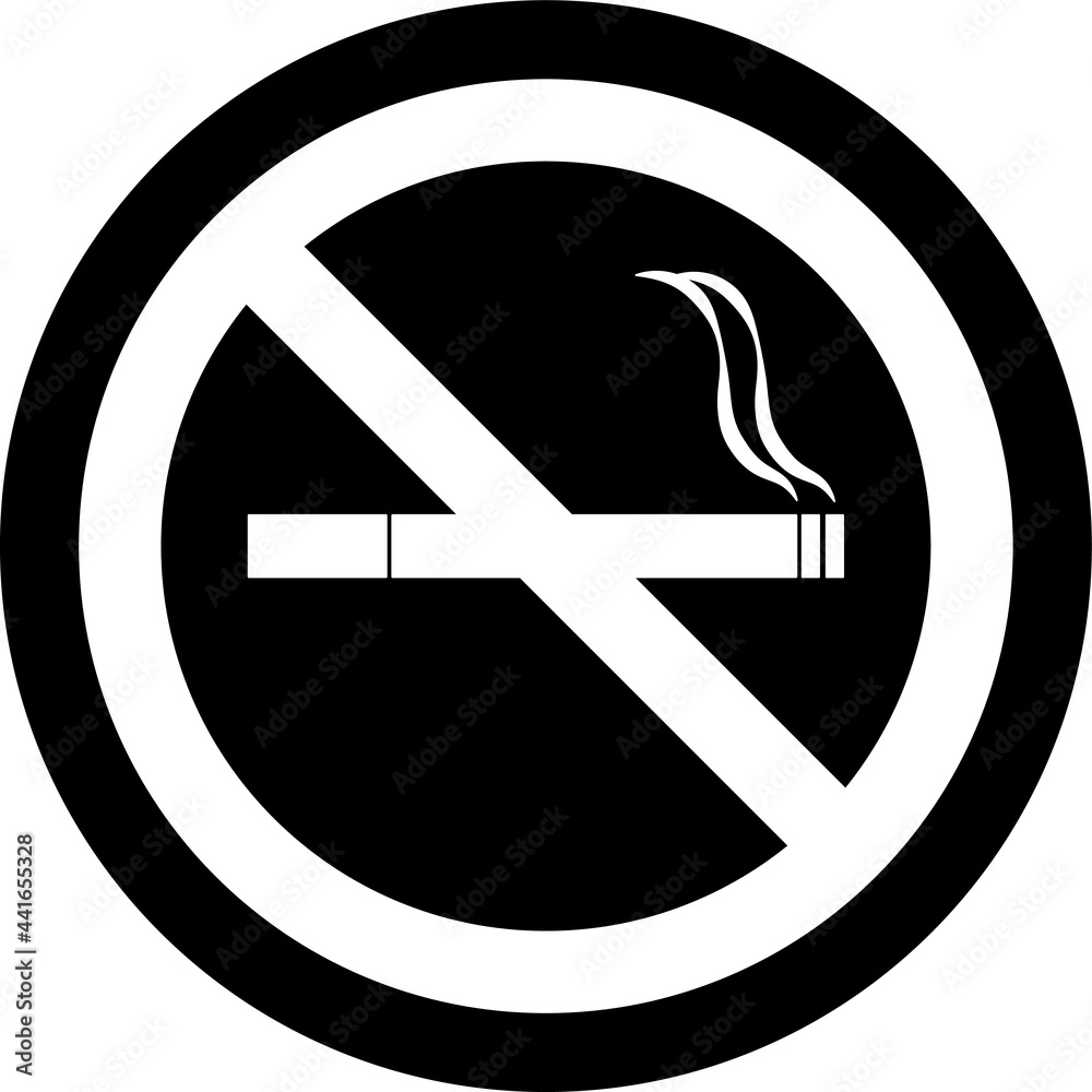 The notice of no smoking sign, black background The notice of no smoking sign, black background