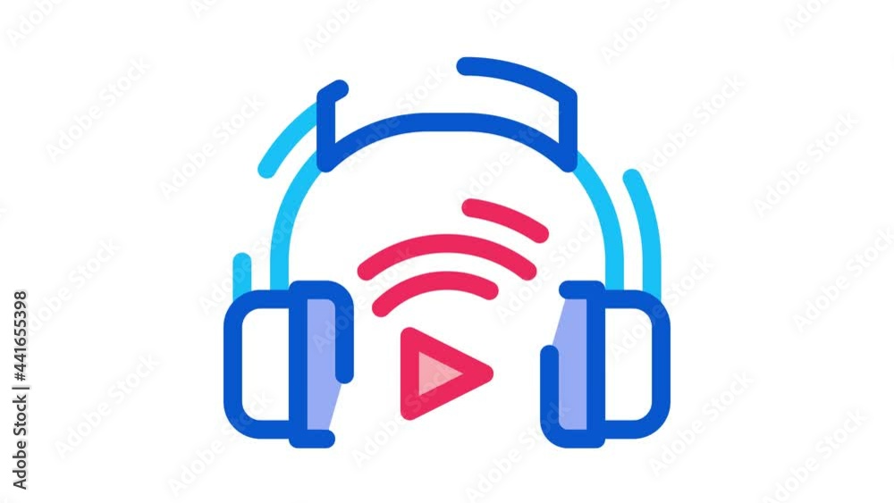 Headphones Host Device Icon Animation. color Headphones Host Device animated icon on white background Headphones Host Device Icon Animation. color Headphones Host Device animated icon on white background