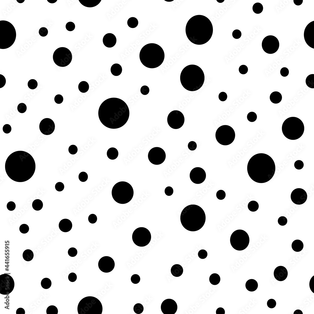 Dots Background with irregular, chaotic circles. Points seamless texture pattern.