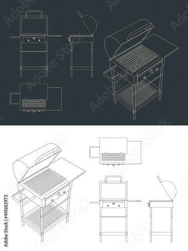 Barbecue grill blueprints
