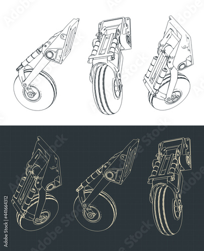 Nose landing gear illustrations