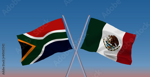 メキシコと南アフリカ共和国の国旗