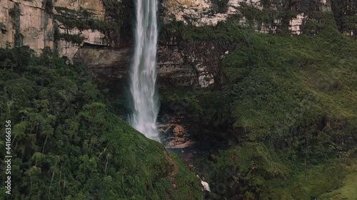 Catarata de Gocta - one of the highest waterfalls in the world, northern Peru. (aerial photography) photo