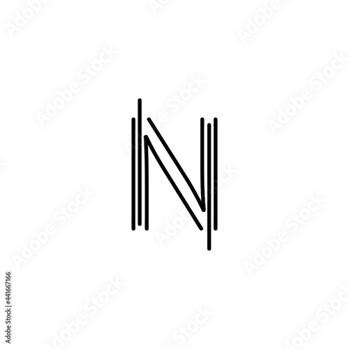 letter N alphabet abc logo isolated
