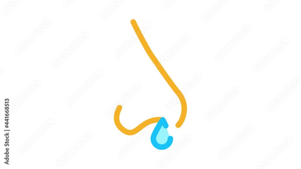 Running Nose Icon Animation. color Running Nose animated icon on white background Running Nose Icon Animation. color Running Nose animated icon on white background