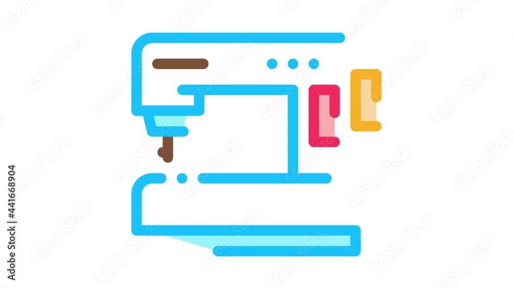 Sewing Machine Icon Animation. color Sewing Machine animated icon on white background Sewing Machine Icon Animation. color Sewing Machine animated icon on white background