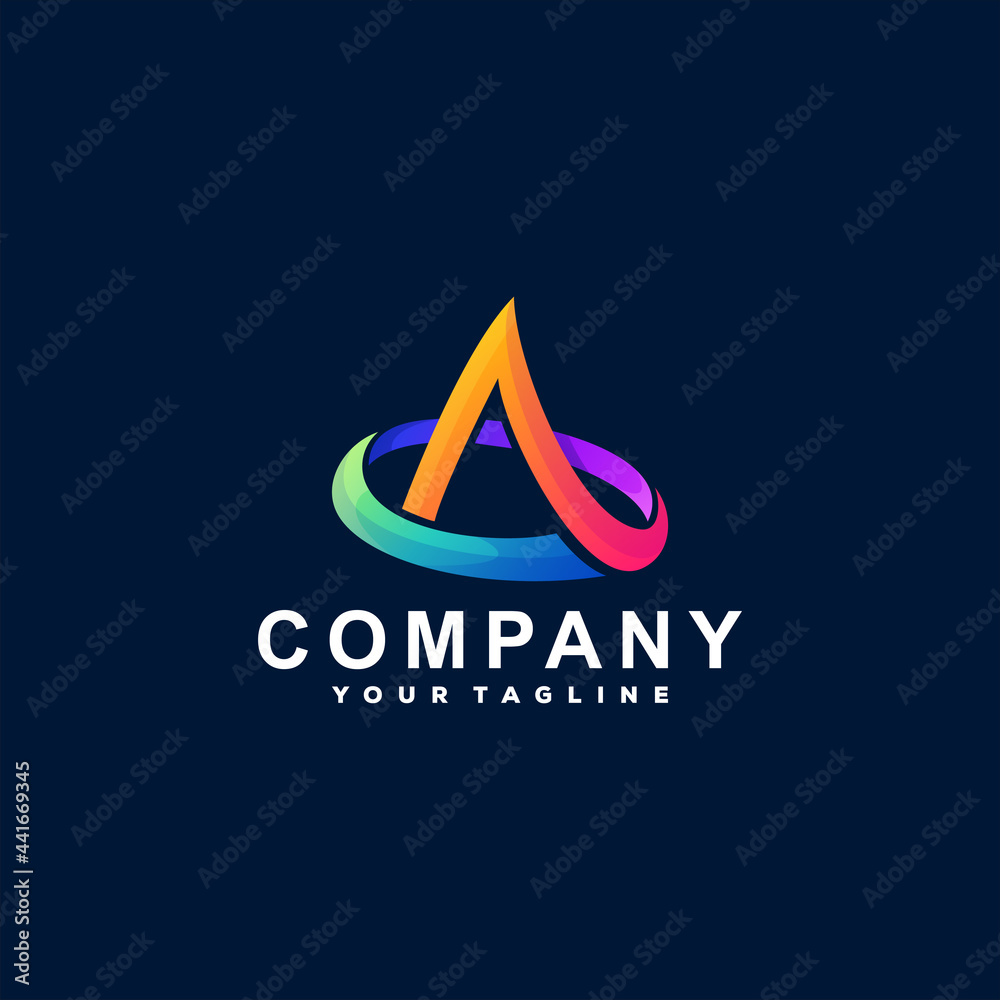 letter a gradient logo design letter a gradient logo design