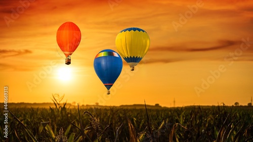 balloon in the clouds, tourism in the air