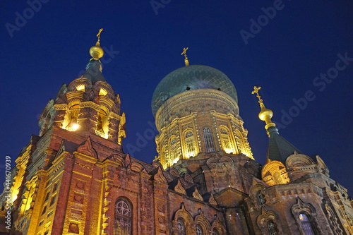 The Cathedral of the Holy Wisdom of God or Saint Sophia cathedral in Harbin city, Heilongjiang province, China. Famous former Russian Orthodox church in China. photo