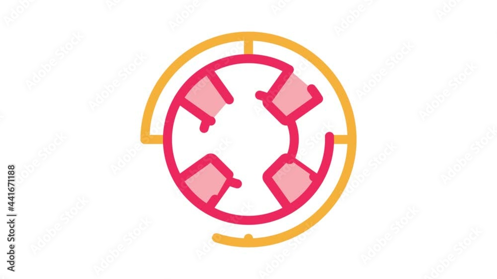 Lifebuoy Circle Icon Animation. color Lifebuoy Circle animated icon on white background Lifebuoy Circle Icon Animation. color Lifebuoy Circle animated icon on white background