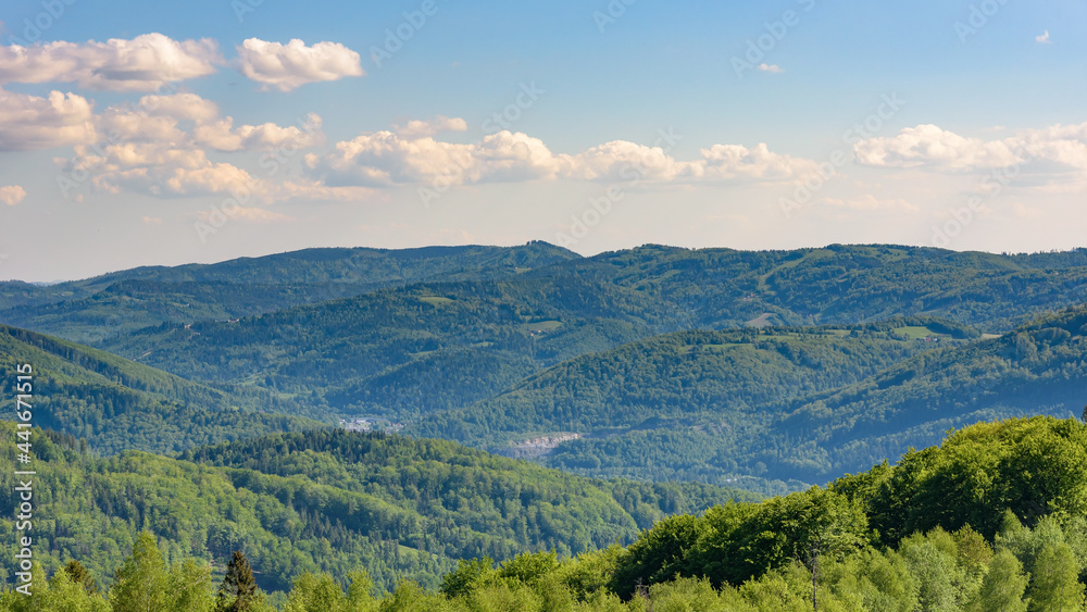 Naklejka premium Landscape of Beskid Mountains in Poland