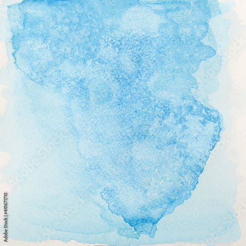 Watercolor blue background. Autumn painted texture. Hand drawn watercolor. Artistic background with copy space for design. Web banner. Abstract sea, winter, fall, Thanksgiving background