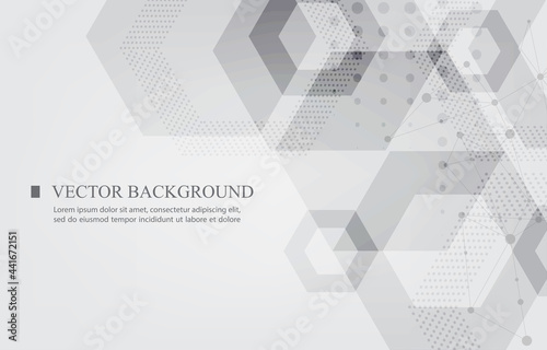 Geometric vector hexagon shape.Vector white background