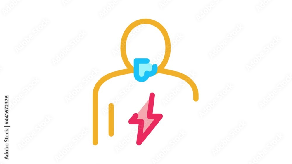 Lightning On Body Icon Animation. color Lightning On Body animated icon on white background Lightning On Body Icon Animation. color Lightning On Body animated icon on white background