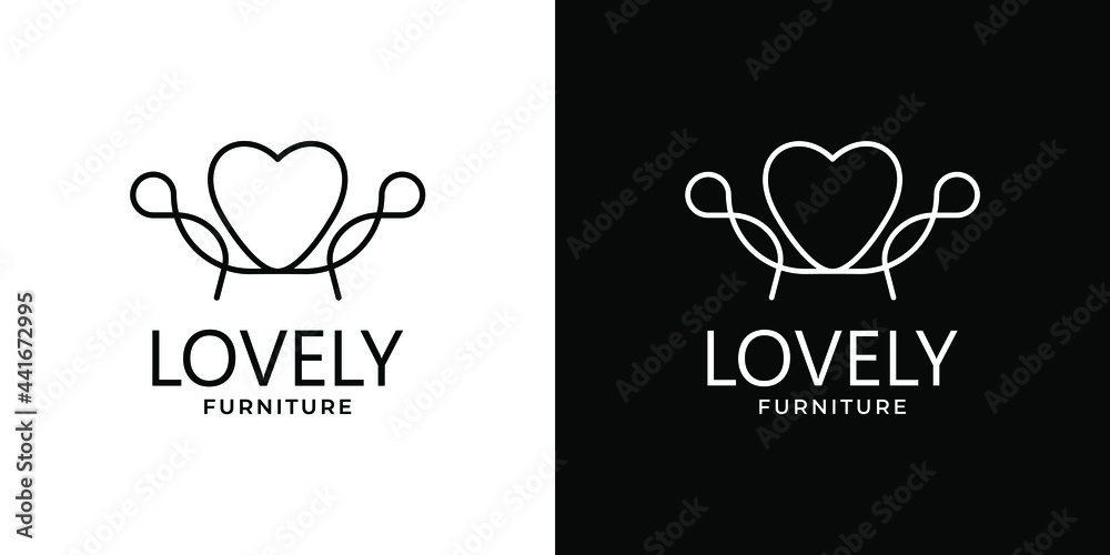 Lovely Furniture Logo Simple Monoline Lovely Furniture Logo Simple Monoline