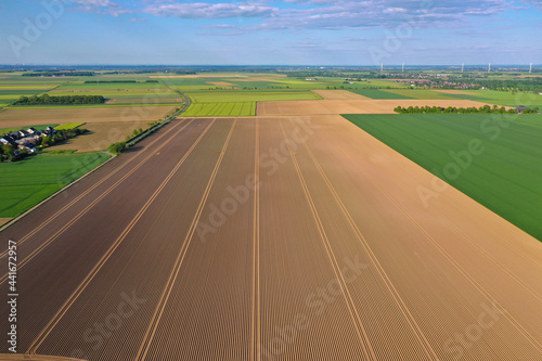 Aerial view of fields from above
