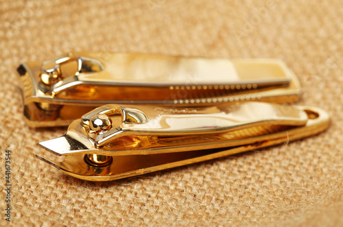 Nail clippers on white background 