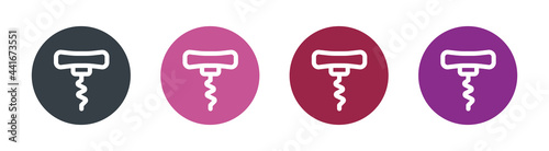 Corkscrew opener, wine opener icon set. Vector illustration
