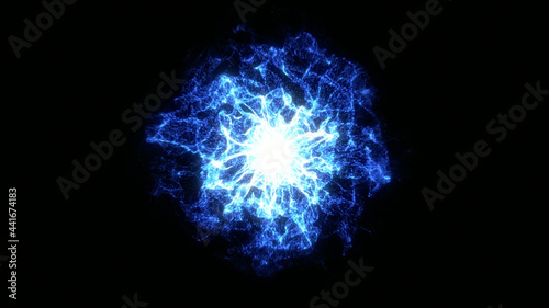 Abstract glowing plasma burst. Energy explosion flame wave