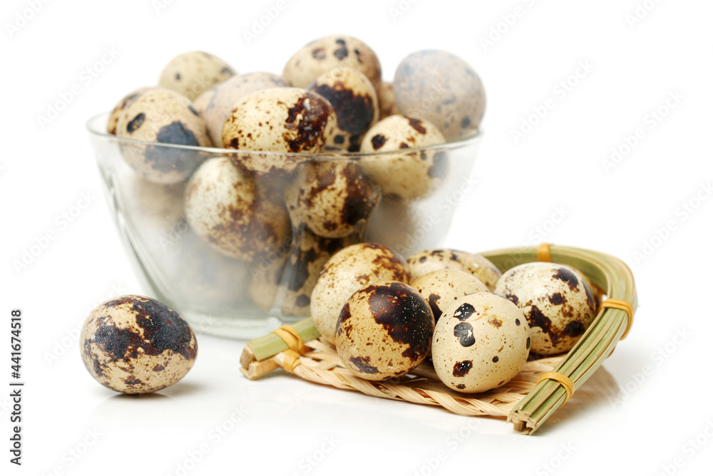 Obraz premium quail eggs in a basket