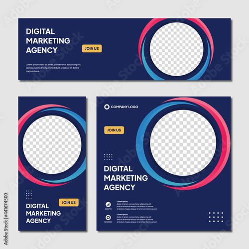 Vector Editable Instagram post template modern background. Promotional corporate banner design.  company business webinar banner sale ads and discount promo