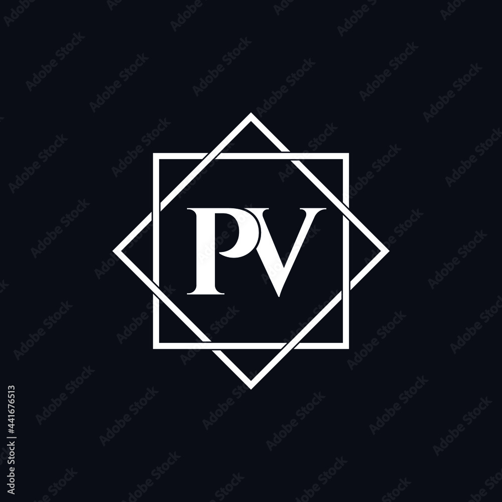 Letter PV luxury logo design vector Letter PV luxury logo design vector