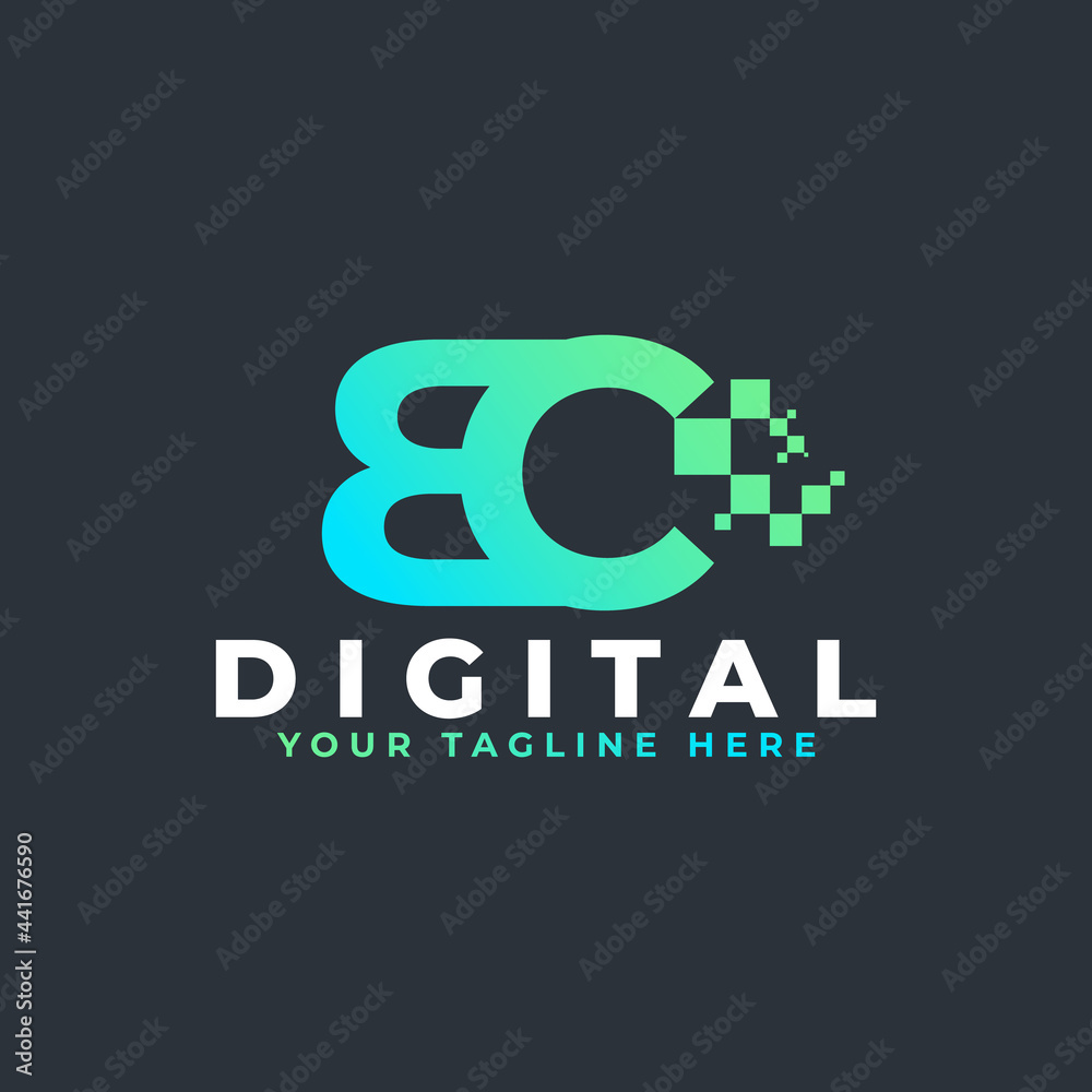 Tech Letter BC Logo. Blue and Green Geometric Shape with Square Pixel Dots. Usable for Business and Technology Logos. Design Ideas Template Element. Tech Letter BC Logo. Blue and Green Geometric Shape with Square Pixel Dots. Usable for Business and Technology Logos. Design Ideas Template Element.