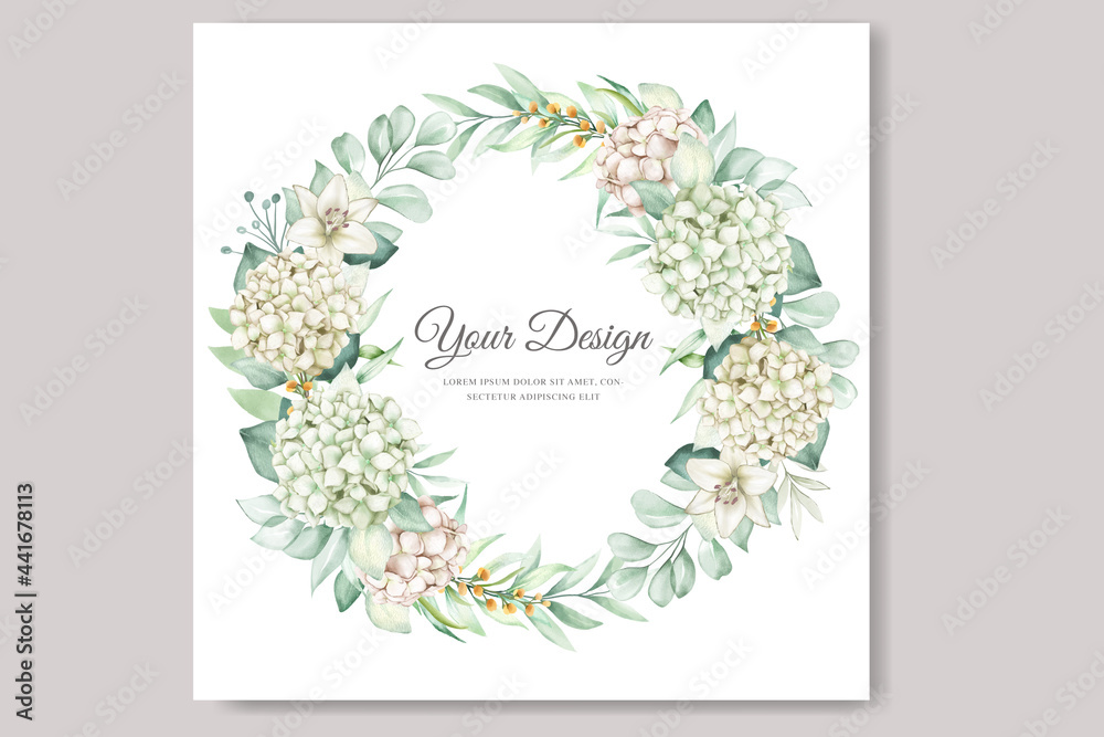 watercolor hydrangea invitation card set Stock Vector | Adobe Stock
