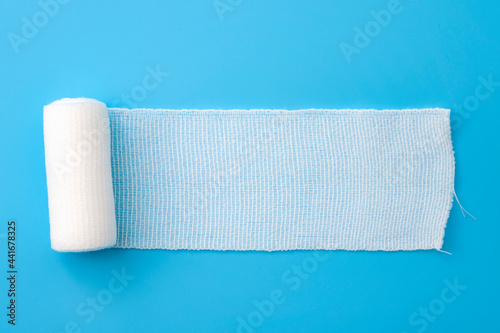 Fotografie, Obraz First aid, injury protecting wrapping and wound dressing concept clean cotton ga