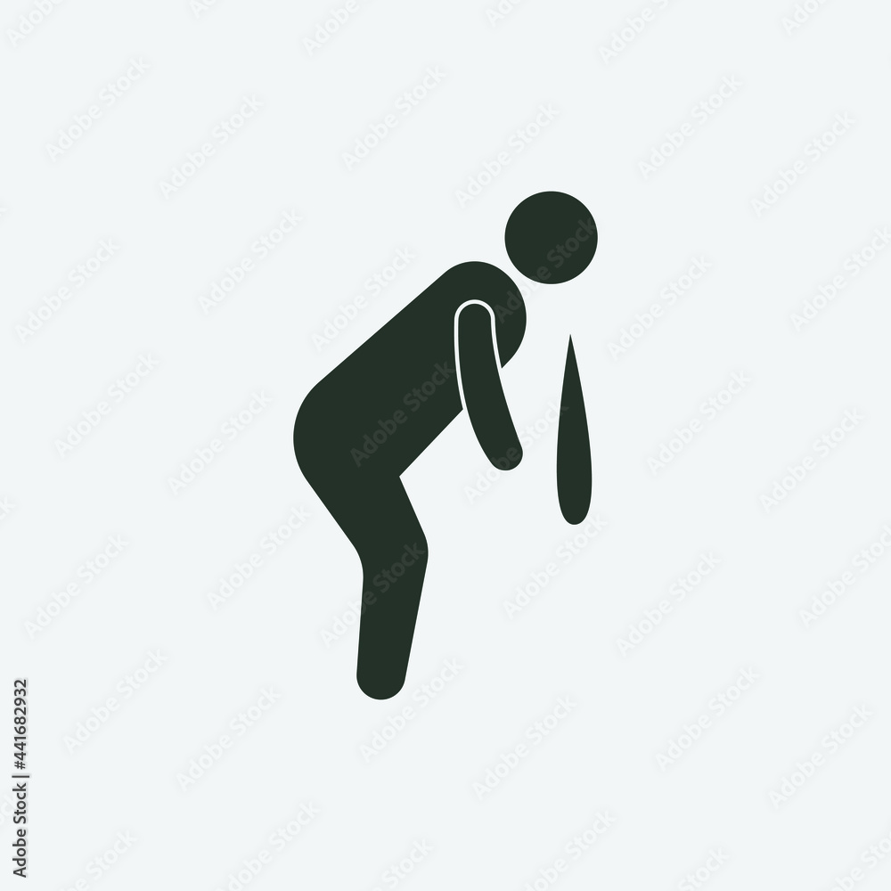 vomiting vector icon illustration sign vomiting vector icon illustration sign