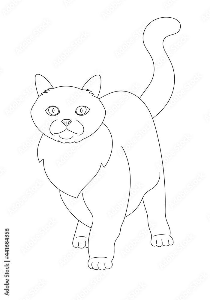 illustration design outline of a cat. illustration design outline of a cat.