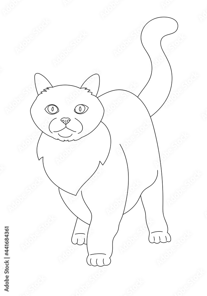 illustration design outline of a cat.