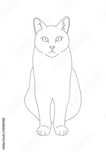 illustration design outline of a cat. © feelartfeelant
