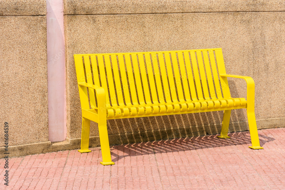 Colored yellow bench