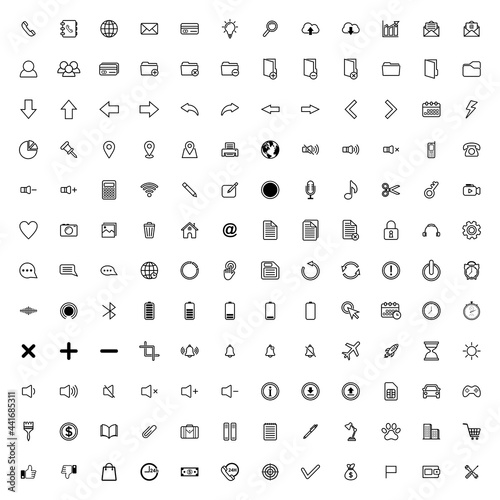 website icon set, business icon set, contact us icon set vector sign symbol