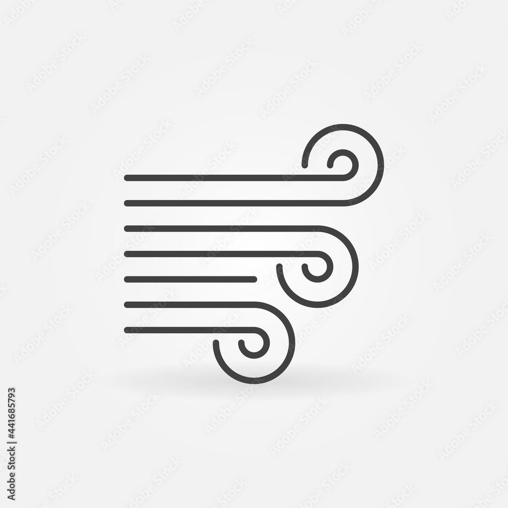 Wind vector concept outline icon or symbol Wind vector concept outline icon or symbol