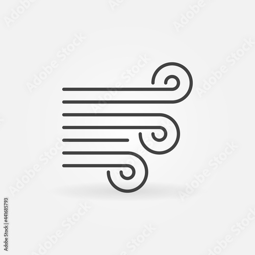 Wind vector concept outline icon or symbol