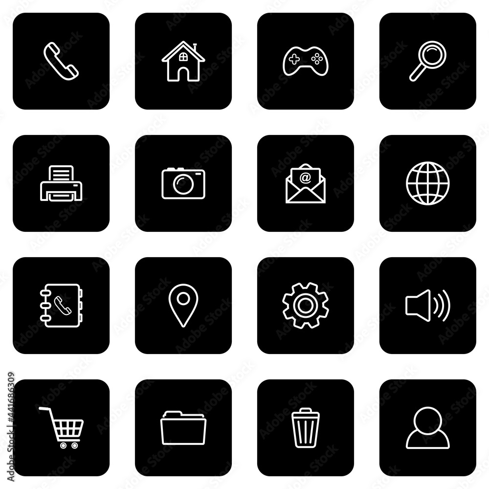 website icon set, business card, contact us icon set vector sign symbol website icon set, business card, contact us icon set vector sign symbol