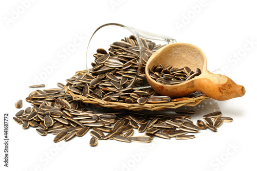Obraz na plátně Sunflower seeds isolated on white background