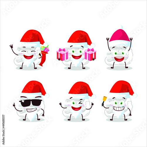 Santa Claus emoticons with milk ice cream scoops cartoon character. Vector illustration