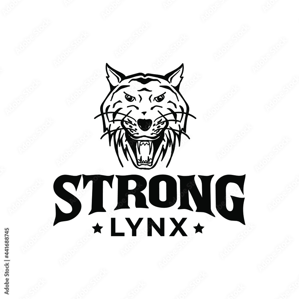 Lynx Head Mascot Character Logo Vector Illustration Template Icon Design 