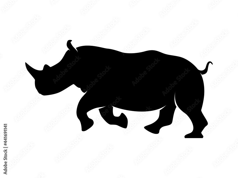 Rhino Silhouette. Isolated Vector Animal Template for Logo Company, Icon, Symbol etc Rhino Silhouette. Isolated Vector Animal Template for Logo Company, Icon, Symbol etc